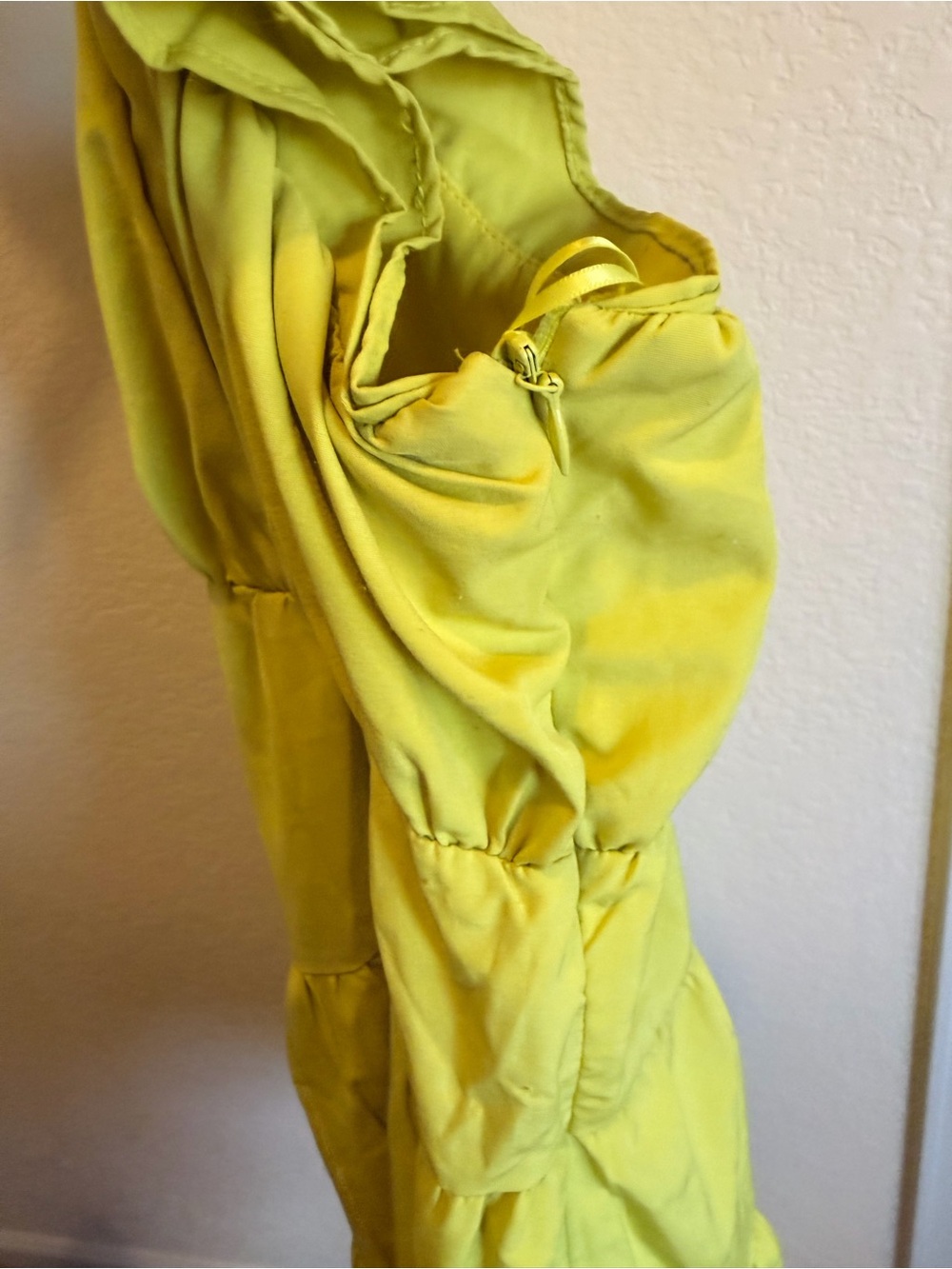 Endless Rose - Chartreuse Flutter Sleeve Dress, L - Picture 2 of 3